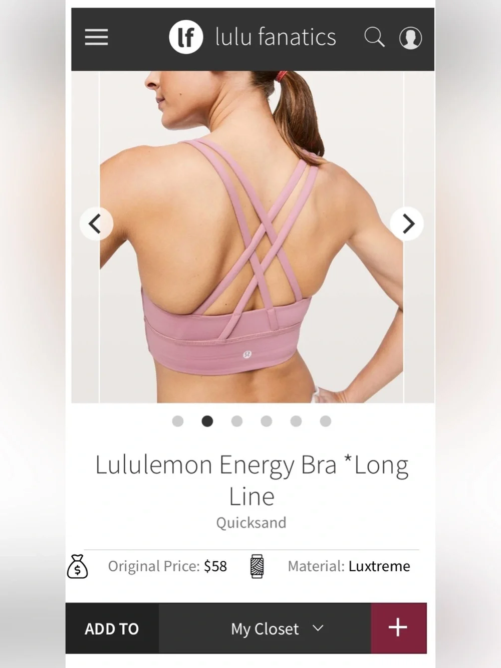 Lululemon Energy Sports Bra